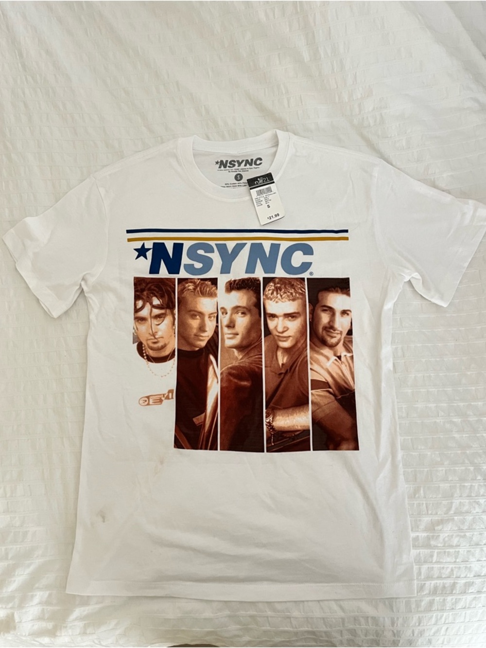 *NSYNC White Graphic Band T-Shirt NWT